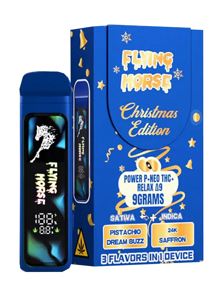 Flying Horse Christmas Edition Disposable Vape Power P + Neo THC + Relax Δ9 - 3 Flavors in 1 - 9G - Image 4