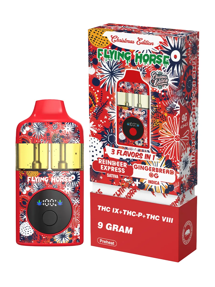 Flying Horse Christmas Edition Disposable Vape |THC IX + THC-P + THC VIII - 3 Flavors in 1 - 9G - Image 8