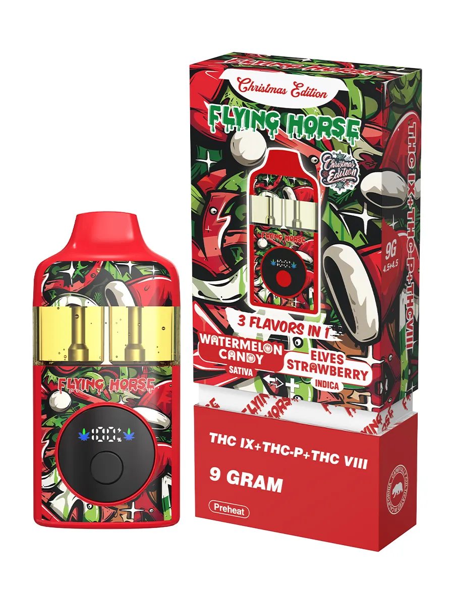 Flying Horse Christmas Edition Disposable Vape |THC IX + THC-P + THC VIII - 3 Flavors in 1 - 9G - Image 9