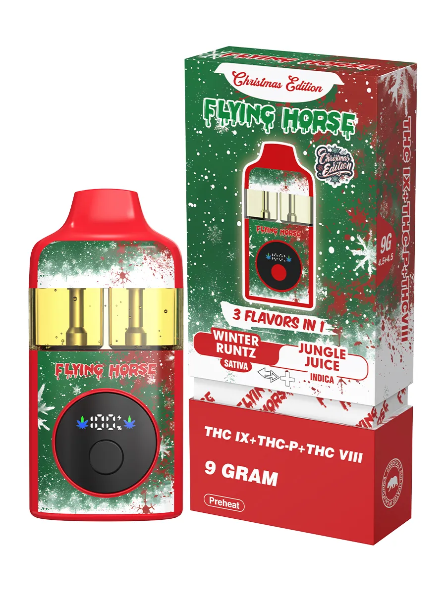 Flying Horse Christmas Edition Disposable Vape |THC IX + THC-P + THC VIII - 3 Flavors in 1 - 9G - Image 10