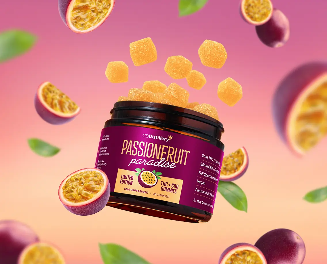 CBDistillery Passionfruit Paradise Full Spectrum THC + CBD Gummies Passionfruit – 30 Count - Image 2