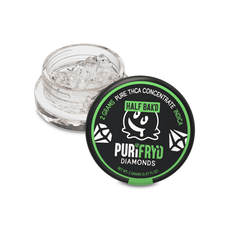 Half Bak'd Purifryd Diamonds 2g THC-A Concentrates - Krypto Chronic (Indica)
