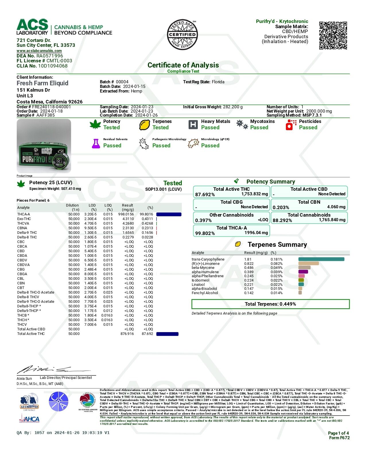Half Bak'd Purifryd Diamonds 2g THC-A Concentrates - Image 9