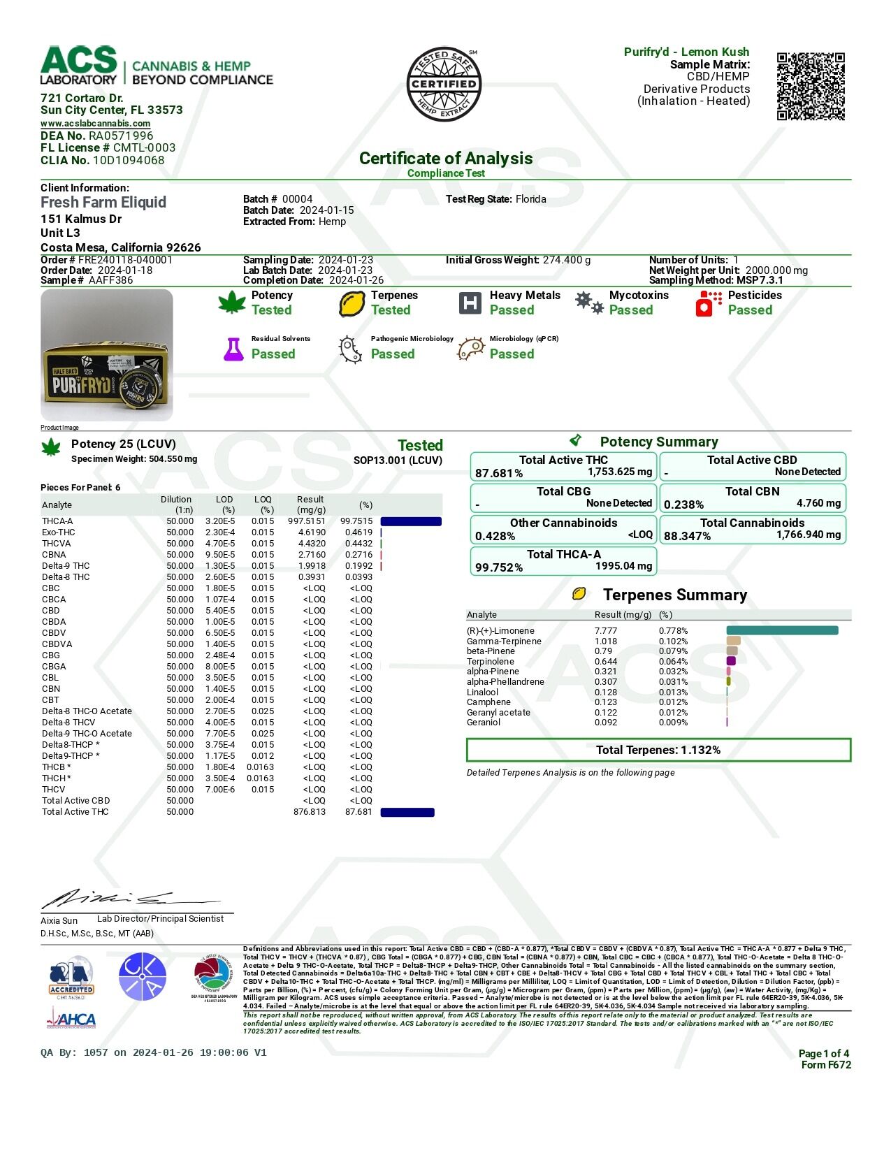 Half Bak'd Purifryd Diamonds 2g THC-A Concentrates - Image 13