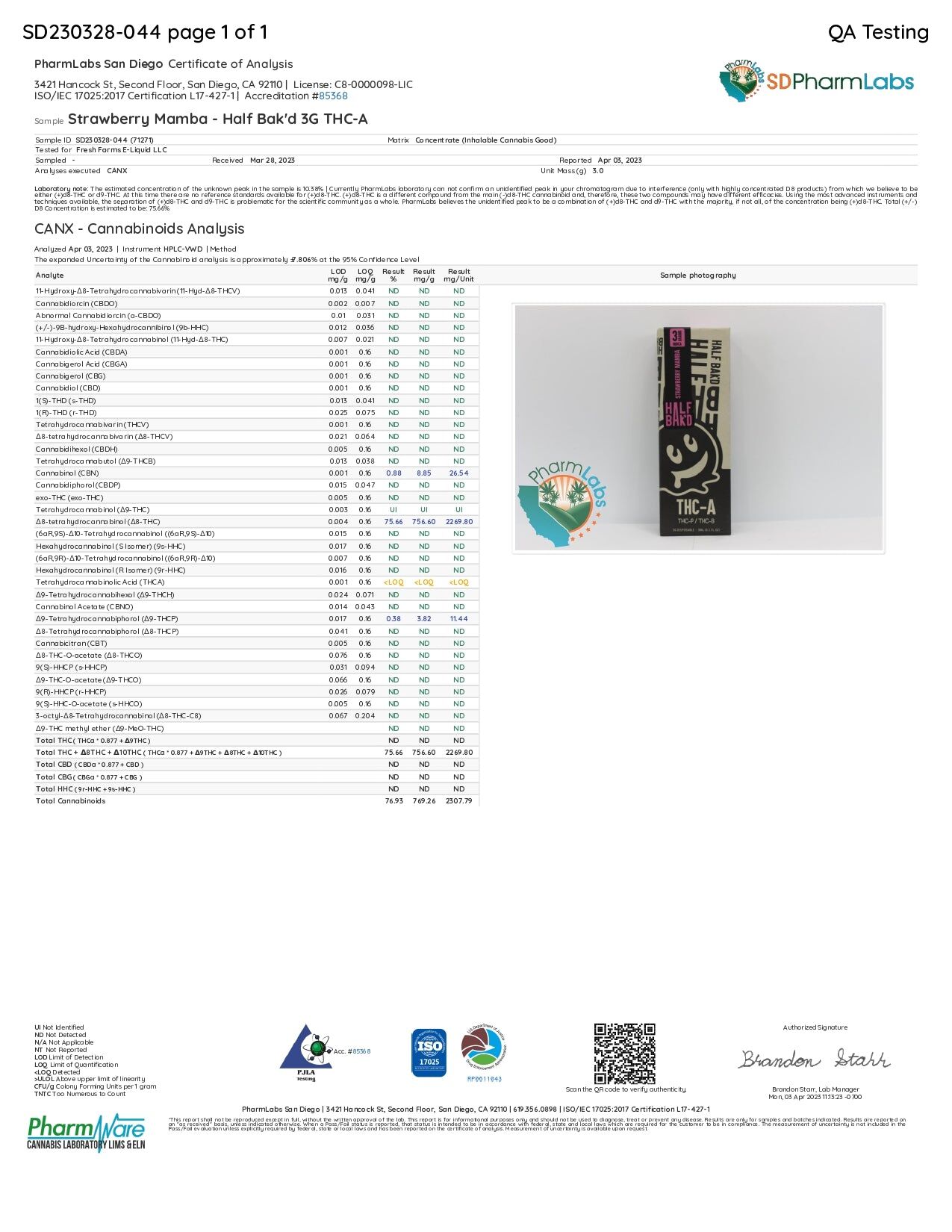 Half Bak'd THC-A 3G Disposable - Image 6