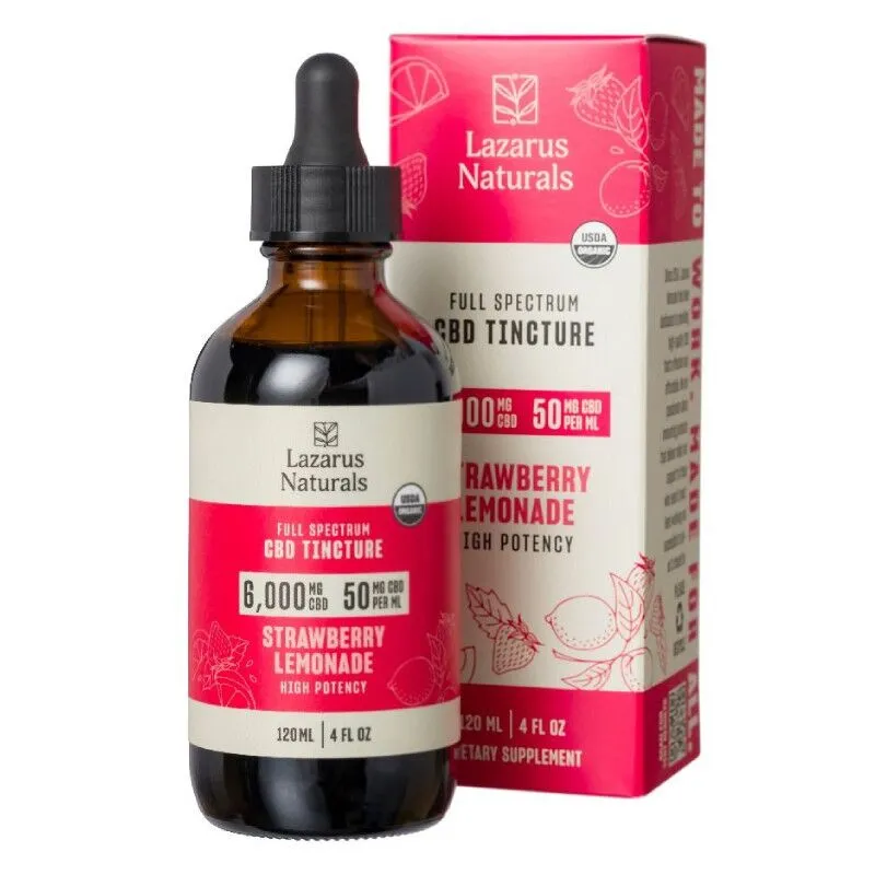 Lazarus Naturals - CBD Tincture - Full Spectrum Oil - Strawberry Lemonade - 6000mg