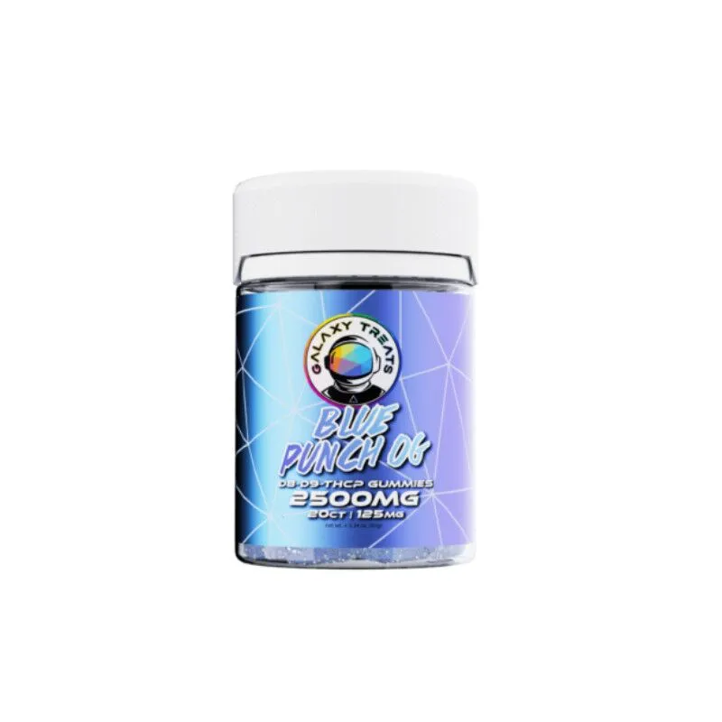 THC Edibles - Blue Punch THCP Gummies + D8 + D9 - 125mg - By Galaxy Treats