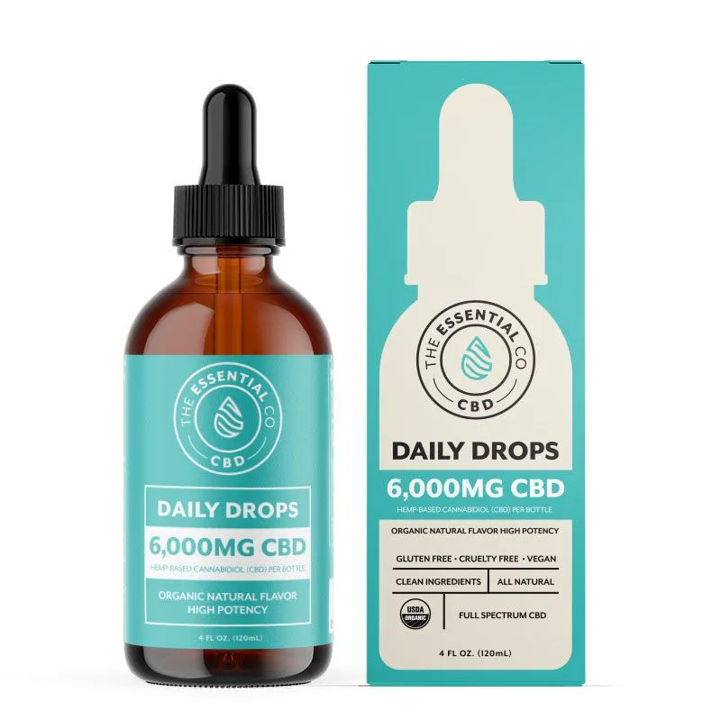 The Essential Co Daily CBD Oil Drops 120ml - 6000mg