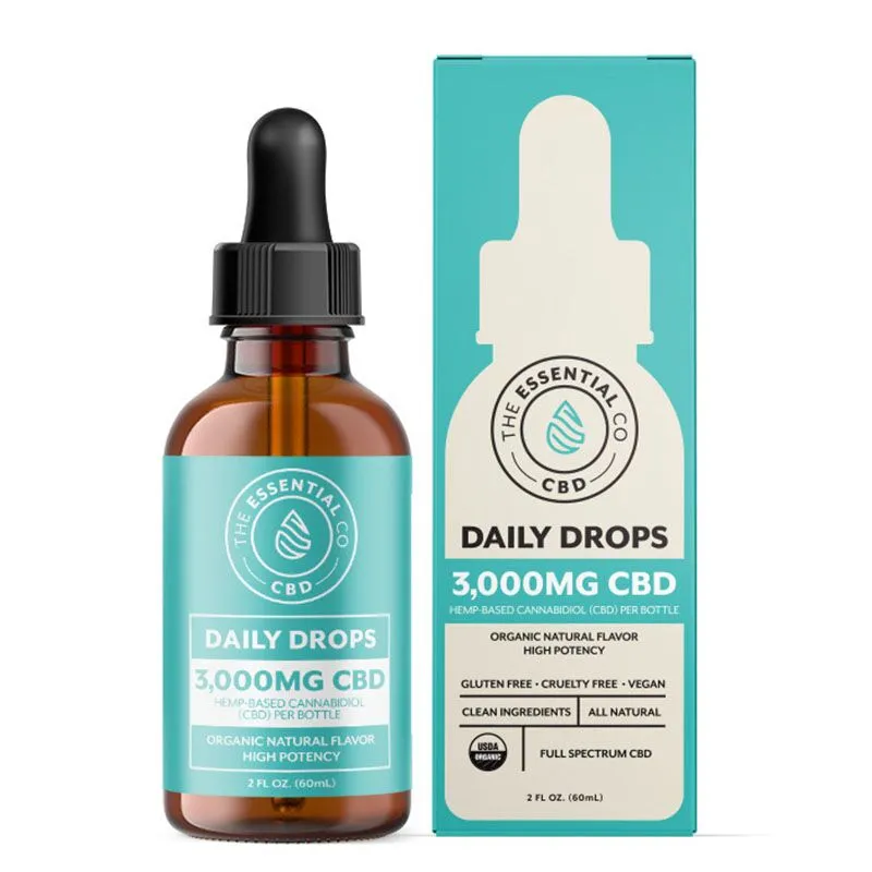 The Essential Co Daily CBD Oil Drops 60ml - 3000mg