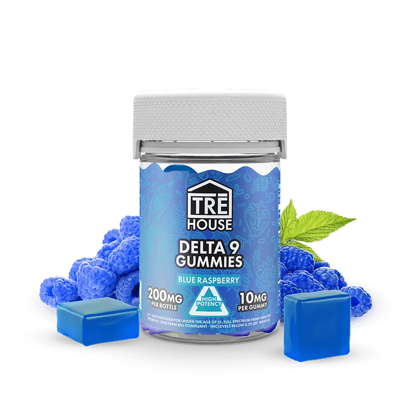 Blue Raspberry Delta 9 THC Gummies – TRĒ House