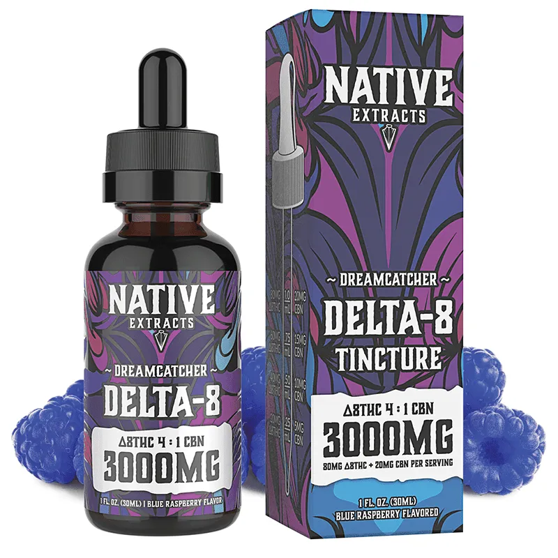 Native Extracts - Delta 8 + CBN Tincture - Dreamcatcher - 3000mg - 30ml