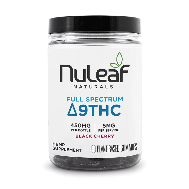 NuLeaf Naturals - Delta 9 Gummies - Black Cherry - 90ct - 450mg