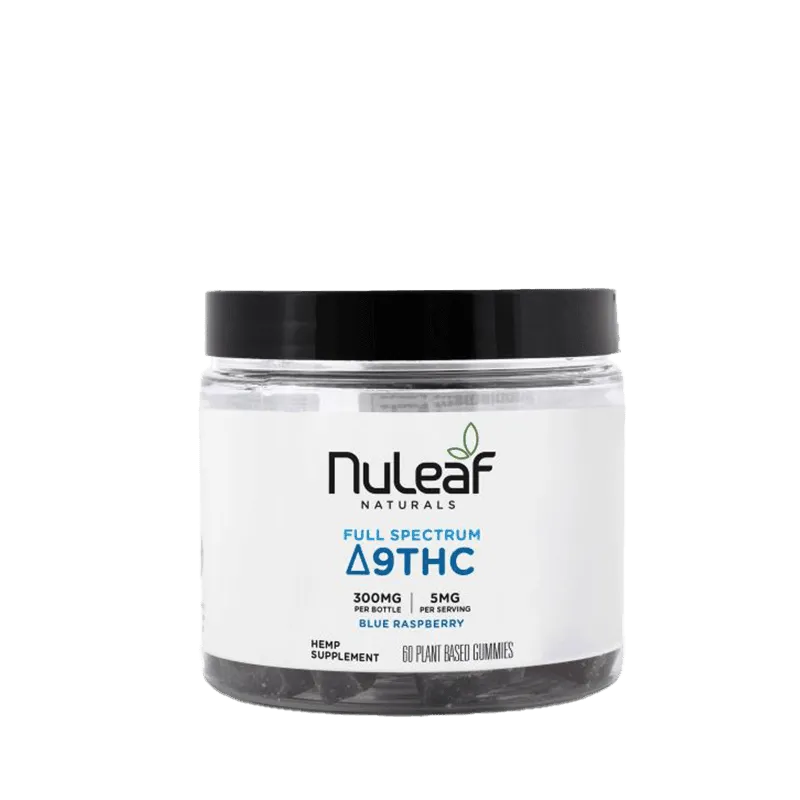 NuLeaf Naturals - Delta 9 Gummies - Blue Raspberry - 60ct - 300mg