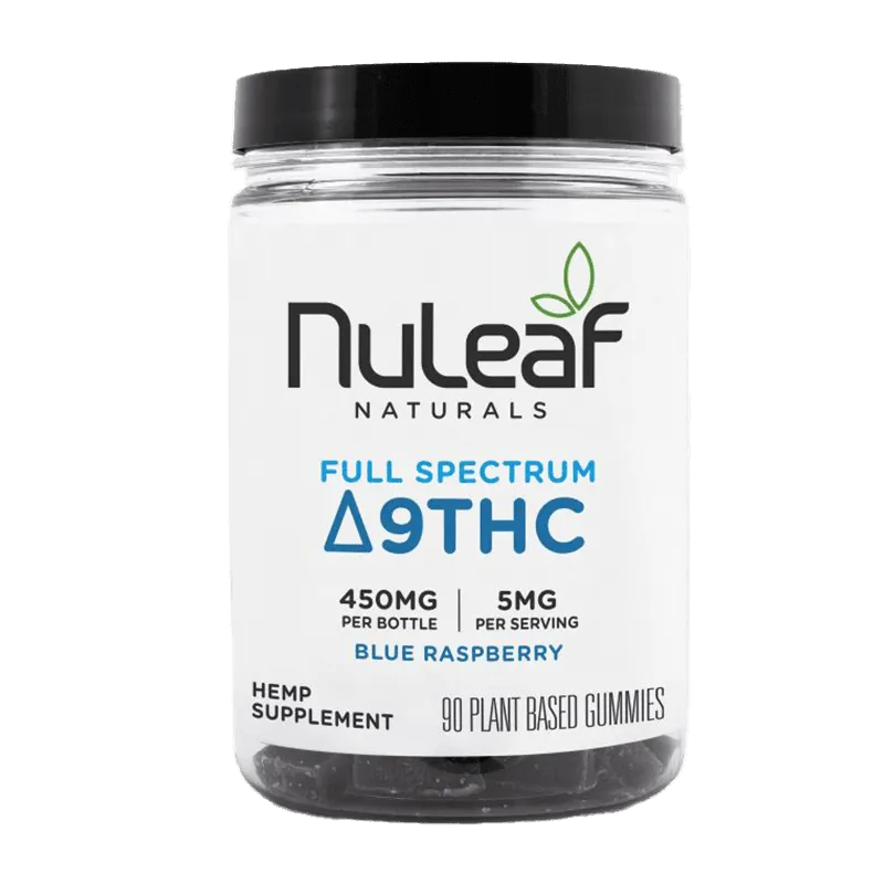NuLeaf Naturals - Delta 9 Gummies - Blue Raspberry - 90ct - 450mg