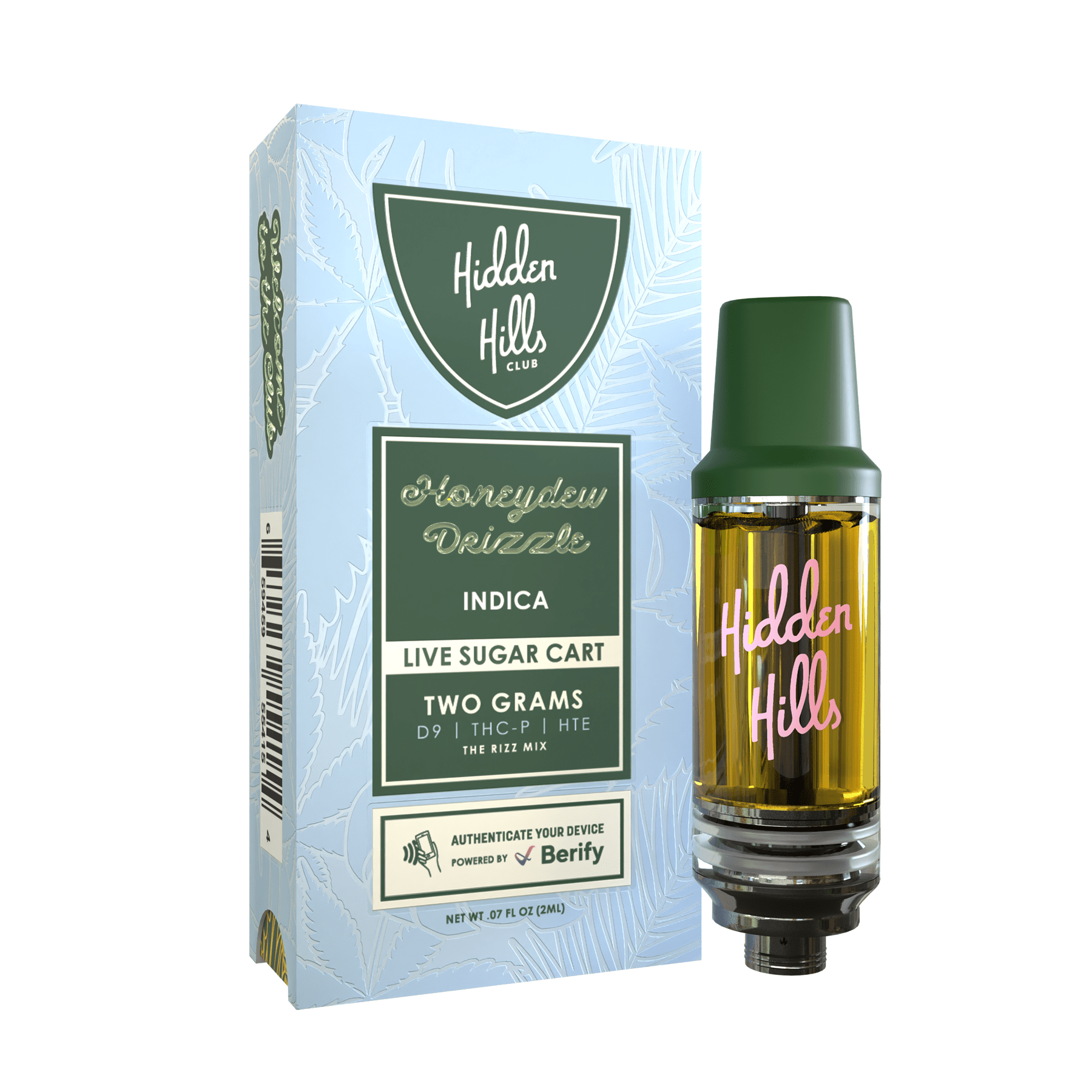 Hidden Hills Live Sugar Cart - 2g Cartridge Rizz Mix - Honeydew Drizzle (Indica)