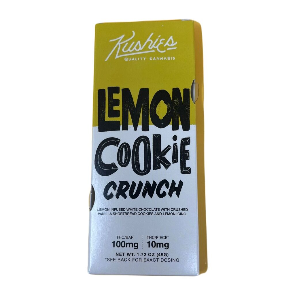 Kushies QC THC Chocolate Bars 100mg - Lemon Cookie Crunch