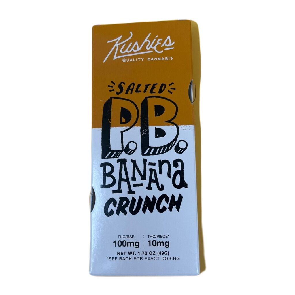 Kushies QC THC Chocolate Bars 100mg - Salted PB Banana Crunch