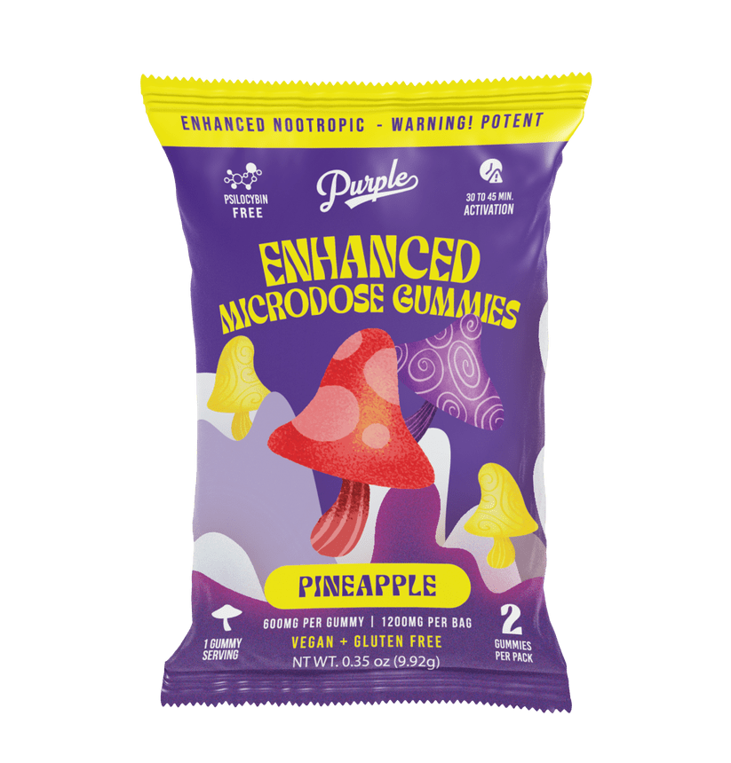 Purple Mushroom Enhanced Microdose Gummies - 2CT - Pineapple
