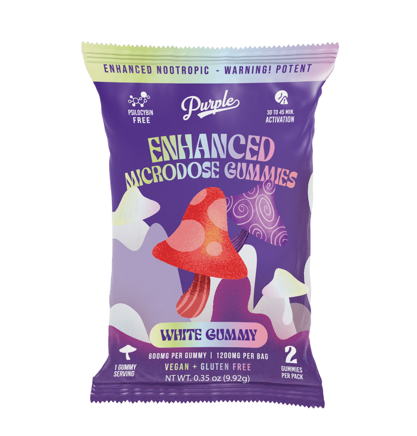 Purple Mushroom Enhanced Microdose Gummies - 2CT - White Gummy
