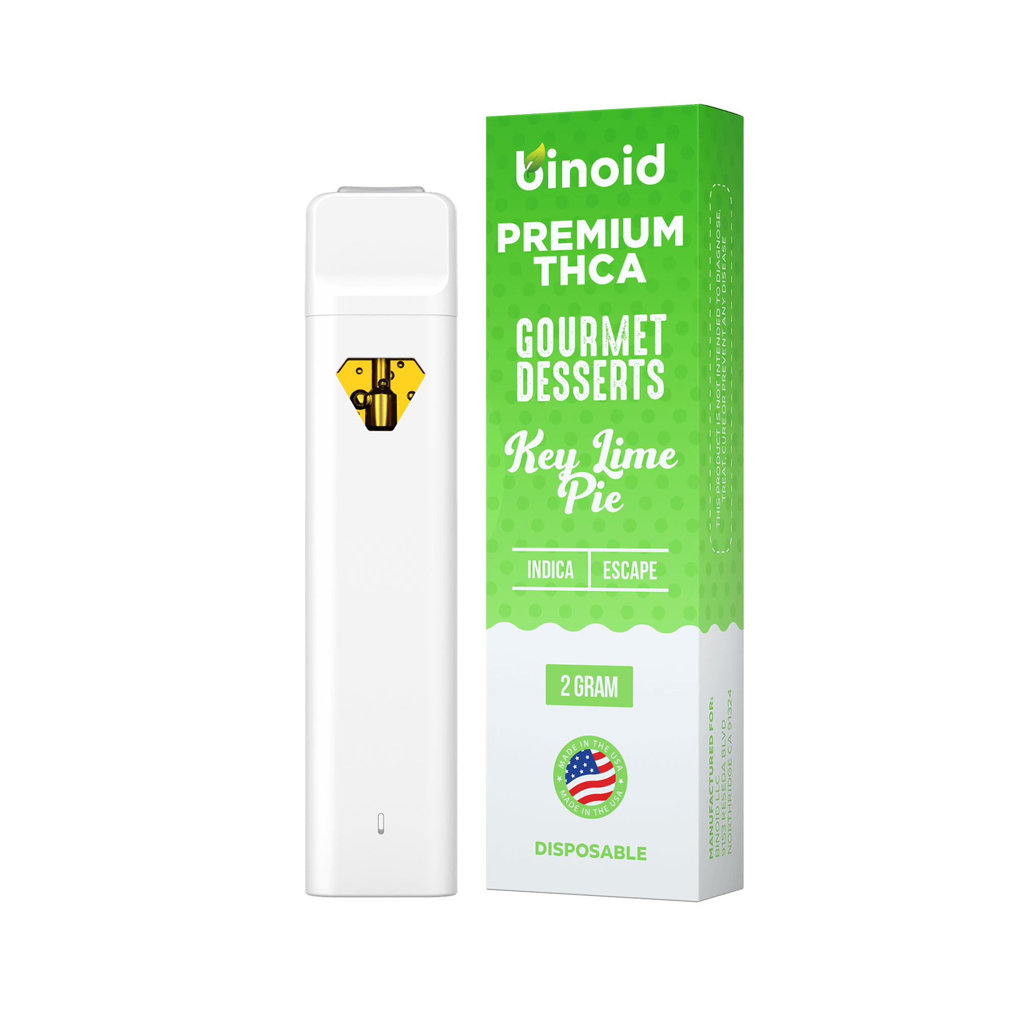 Binoid Gourmet Desserts THCA 2g Disposable Vape - Key Lime Pie (Indica)
