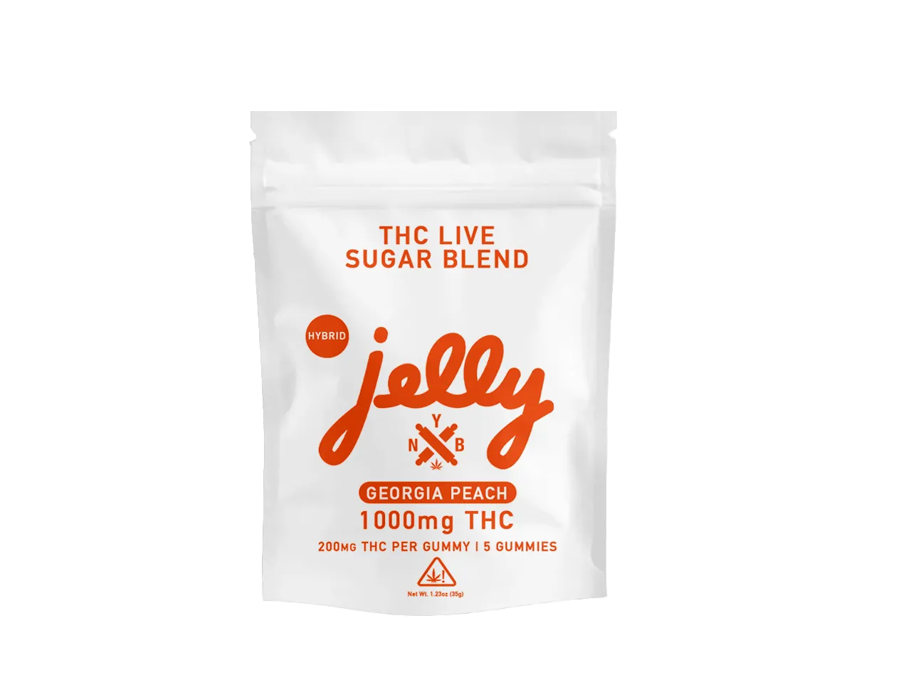 Jelly THC Live Sugar Blend Gummies 5ct- Georgia Peach