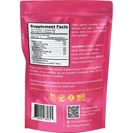 Tillmans Tranquils Strawberry Lemonade CBD + THC Gummies - Image 2