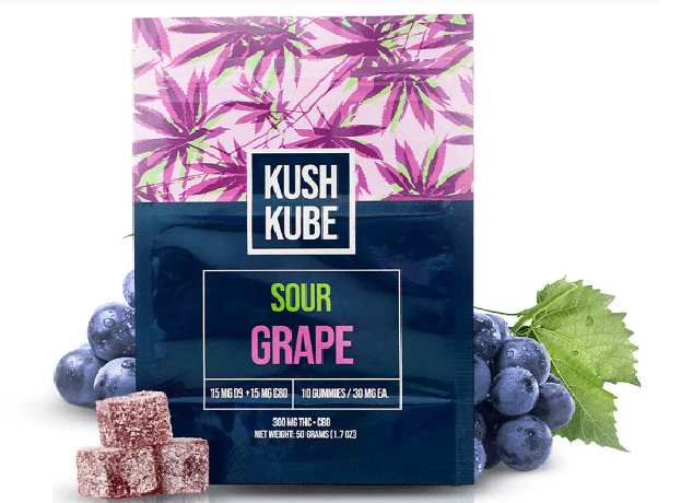 Kush Kube Sour Grape THC Gummies