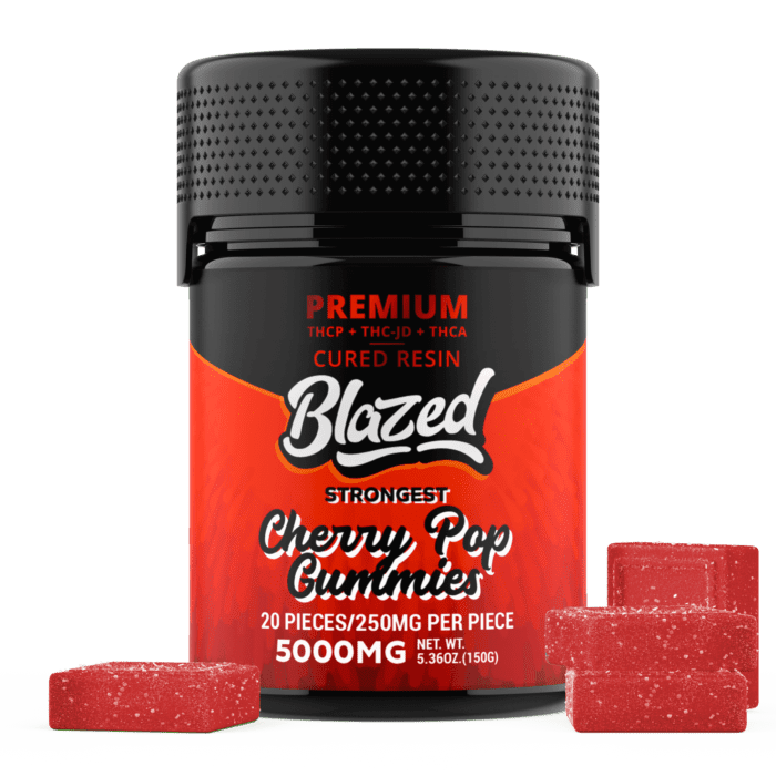 Blazed Premium THCP THCJD THCA Cured Resin 5000mg Strongest Gummies Cherry Pop