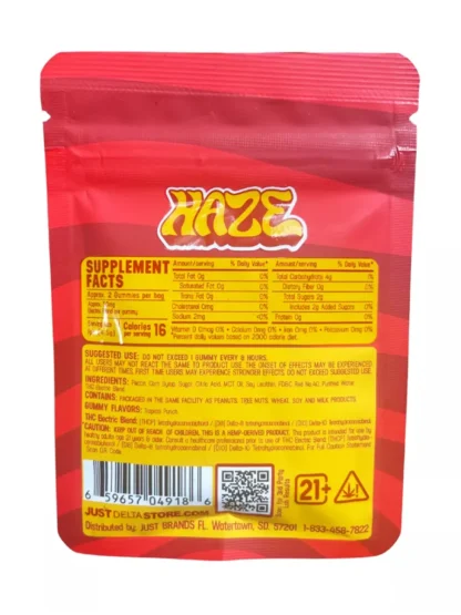 Haze Electric Blend THCP + D8 + D10 100mg Gummies - Tropical Punch