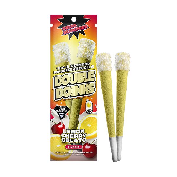 Delta Munchies 2g THCA Diamond Double Doinks Lemon Cherry Gelato strain – hybrid THCA
