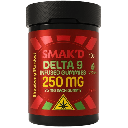Smak’d Delta 9 Strawberry Stardust 250mg 10ct Vegan Gummies