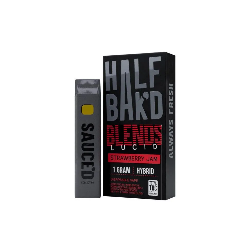 Half Bak’d Lucid Blends Disposable 1G – Strawberry Jam Hybrid