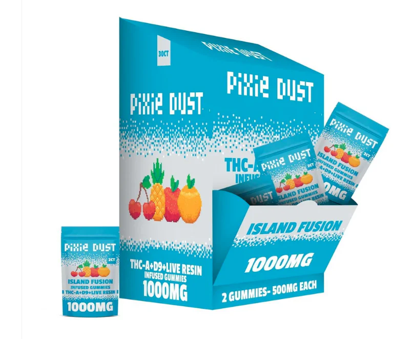 pixie dust thc-a delta 9 live resin gummies island fusion 1000mg 2ct