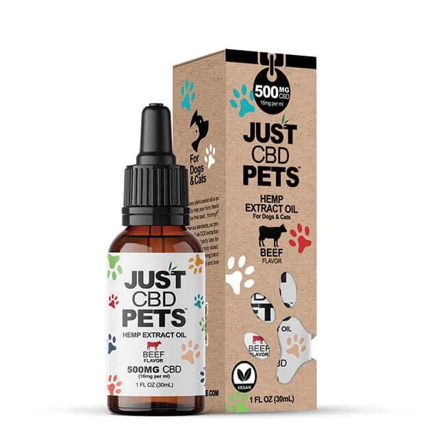 Just CBD Pets Hemp Extract Oil 500mg Beef Flavor