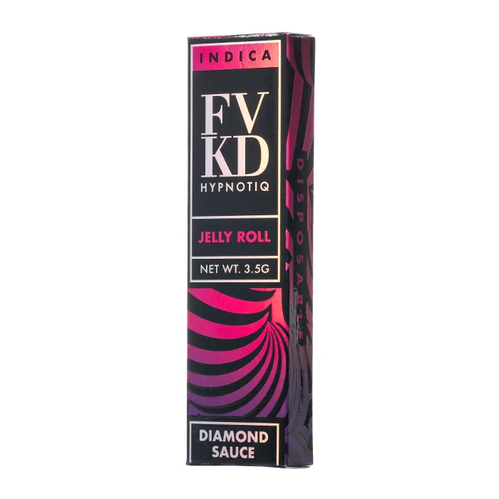 FVKD Hypnotiq Diamond Sauce Disposable 3.5G HHC THCp THCa Jelly Roll Indica