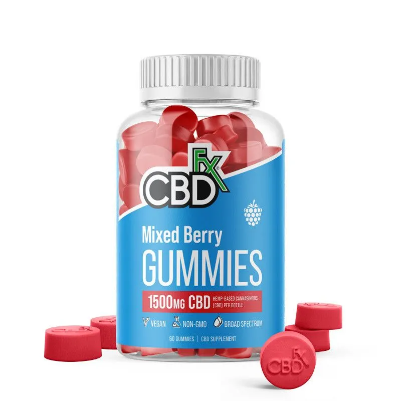 CBDfx - CBD Edible - Broad Spectrum Original Mixed Berries Gummies - 25mg - 1500mg