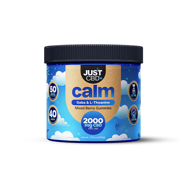 JustCBD 2000mg CBD Calm Gummies + L-Theanine - Mixed Berries