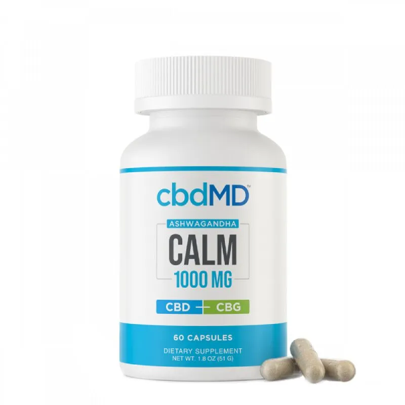 cbdMD - CBD Capsules - Broad Spectrum Calm Capsules - 1000mg - Front