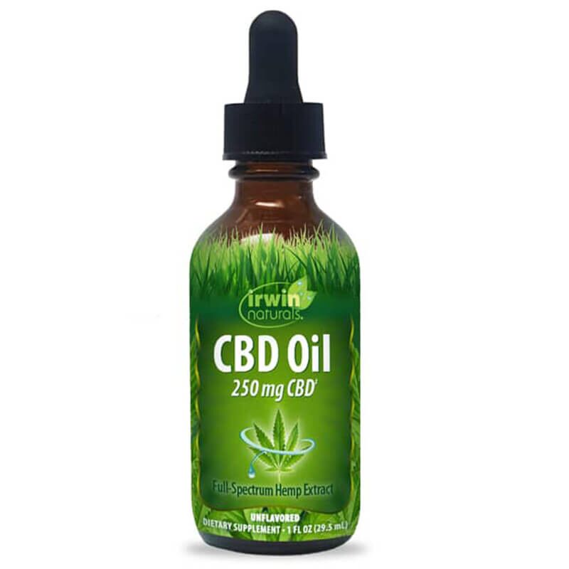 Irwin Naturals - CBD Tincture - Full Spectrum Unflavored Oil - 250mg-2000mg