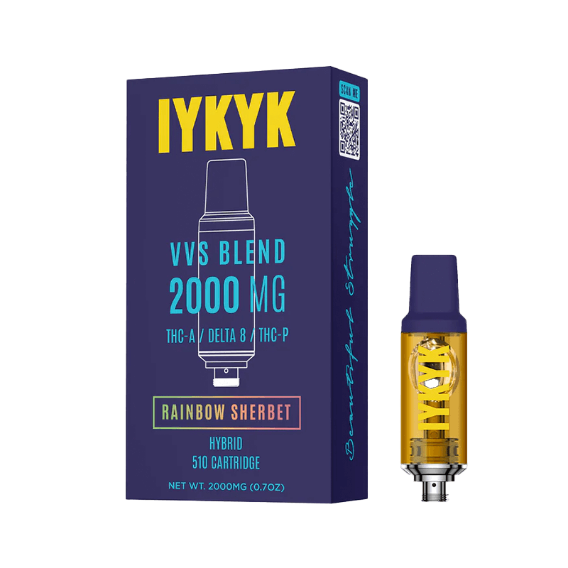 IYKYK - THC-A Delta 8 THC-P Vape Cartridge - Rainbow Sherbet (Hybrid) - 2g