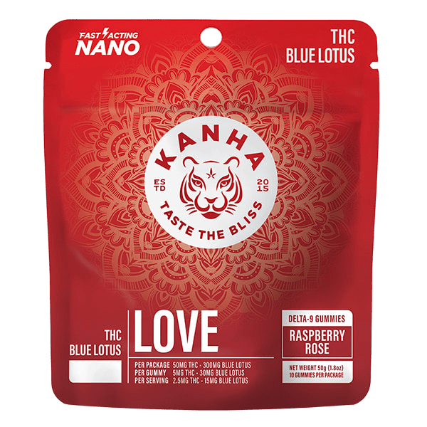 KANHA FX Love Gummies 6-1 Blue Lotus D9 THC - Raspberry Rose