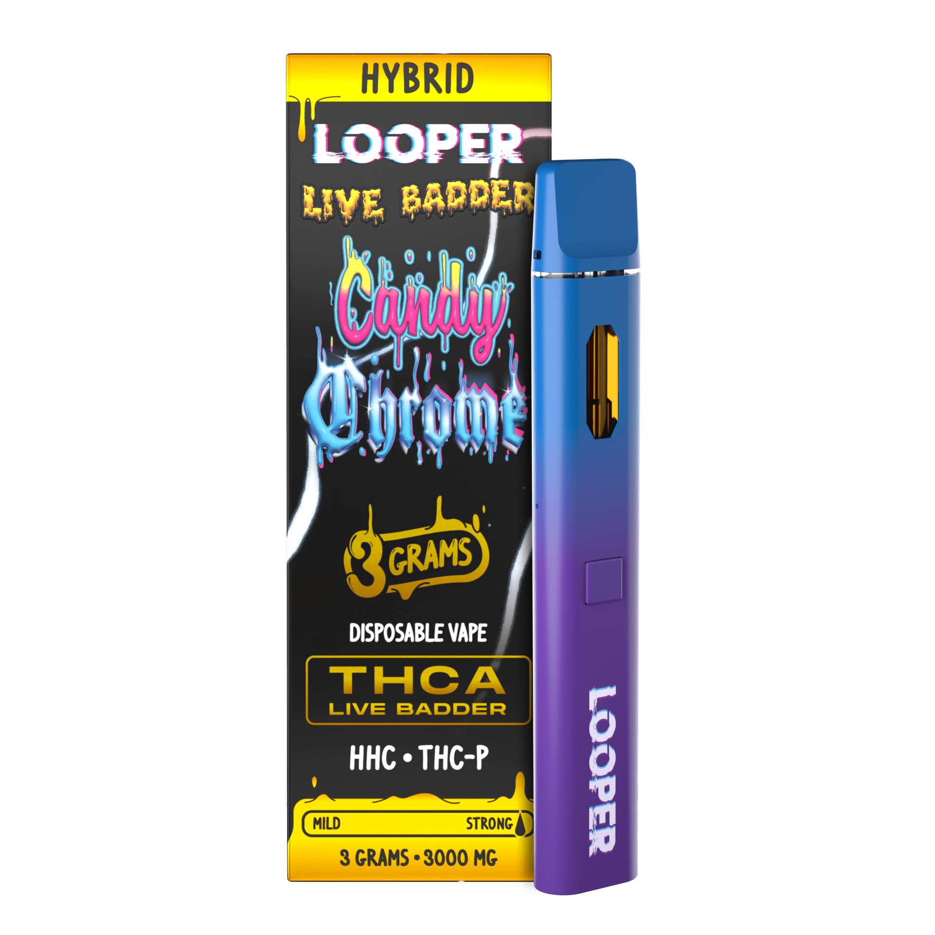 Looper Live Badder Disposable Vape 3G Candy Chrome live badder THCa HHC THC-P