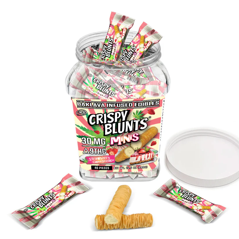 Crispy Blunts Minis Delta 9 THC 30mg Strawberry Cheesecake 1ct Baklava Infused Edible