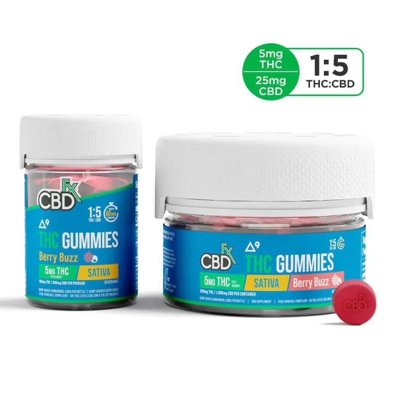 THC Gummies + CBD - Berry Buzz Sativa - CBDfx