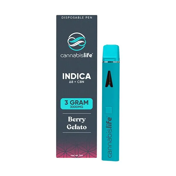 Cannabis Life 3g D8 CBN Disposable Pen berry gelato