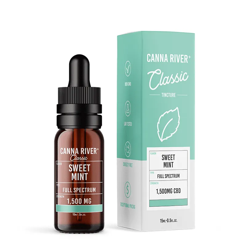Canna River - CBD Oil - Classic Full Spectrum Tincture - Sweet Mint - 1500mg