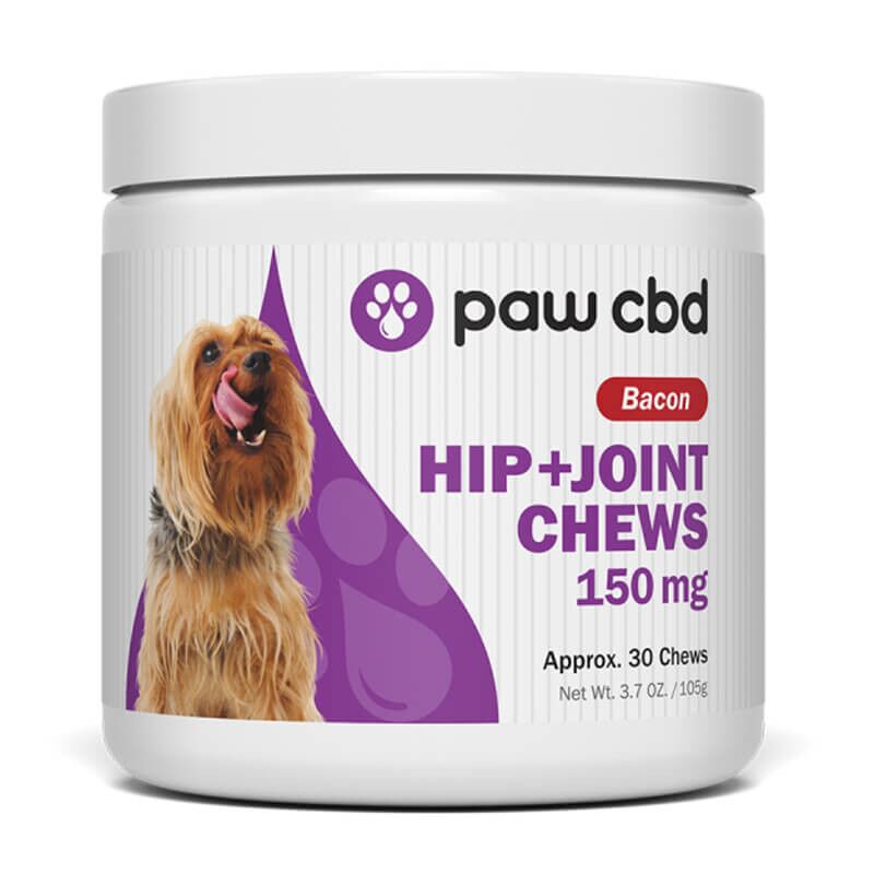 PAW CBD – Hip & Joint Chews – CBD – Bacon Flavor - 150MG / 300mg / 600mg – 30 Count