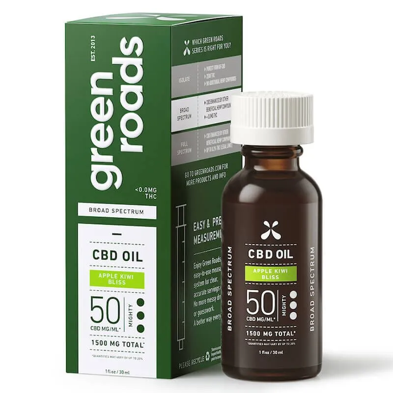 Broad Spectrum CBD Oil Tincture - Apple Kiwi Bliss - Green Roads