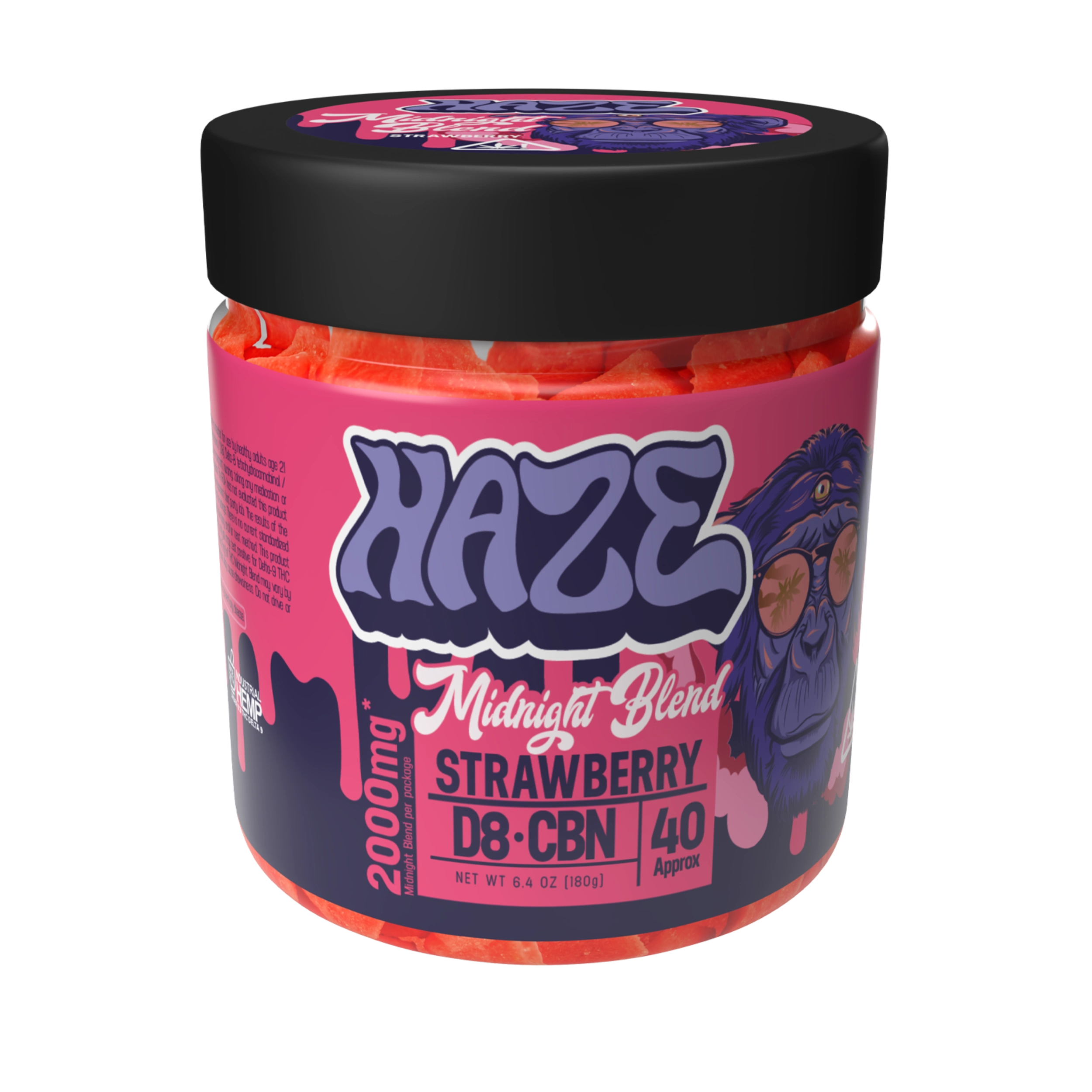 Haze Midnight Blend Gummies Strawberry – Indica 2000mg