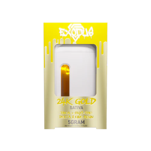 Exodus THCA + HXY9 THC + Delta 8 Live Resin Disposable Vape – 24K Gold Sativa 5g